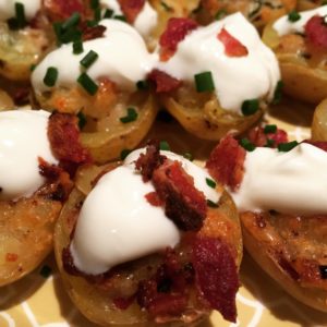 Potato Skins with Goats Cheese